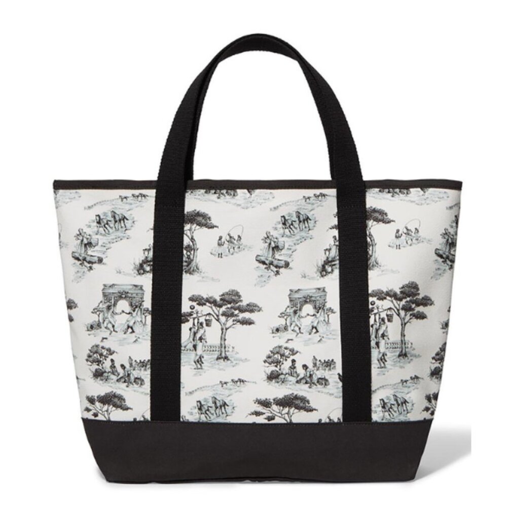 Sheila Bridges Harlem Toile de Jouy Structured Tote - Black & White